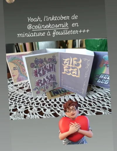 Post instagram montrant un fanzine imprimé avec mon Lettering Style Challenge.