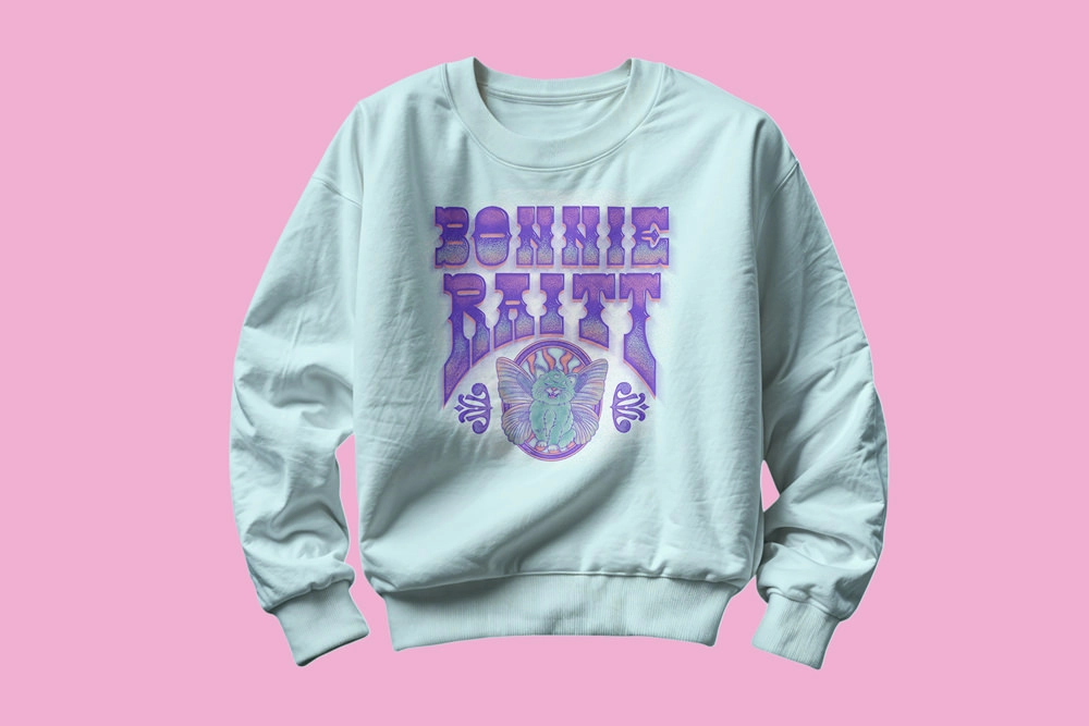 Sweat shirt portant le lettrage western Bonnie Raitt