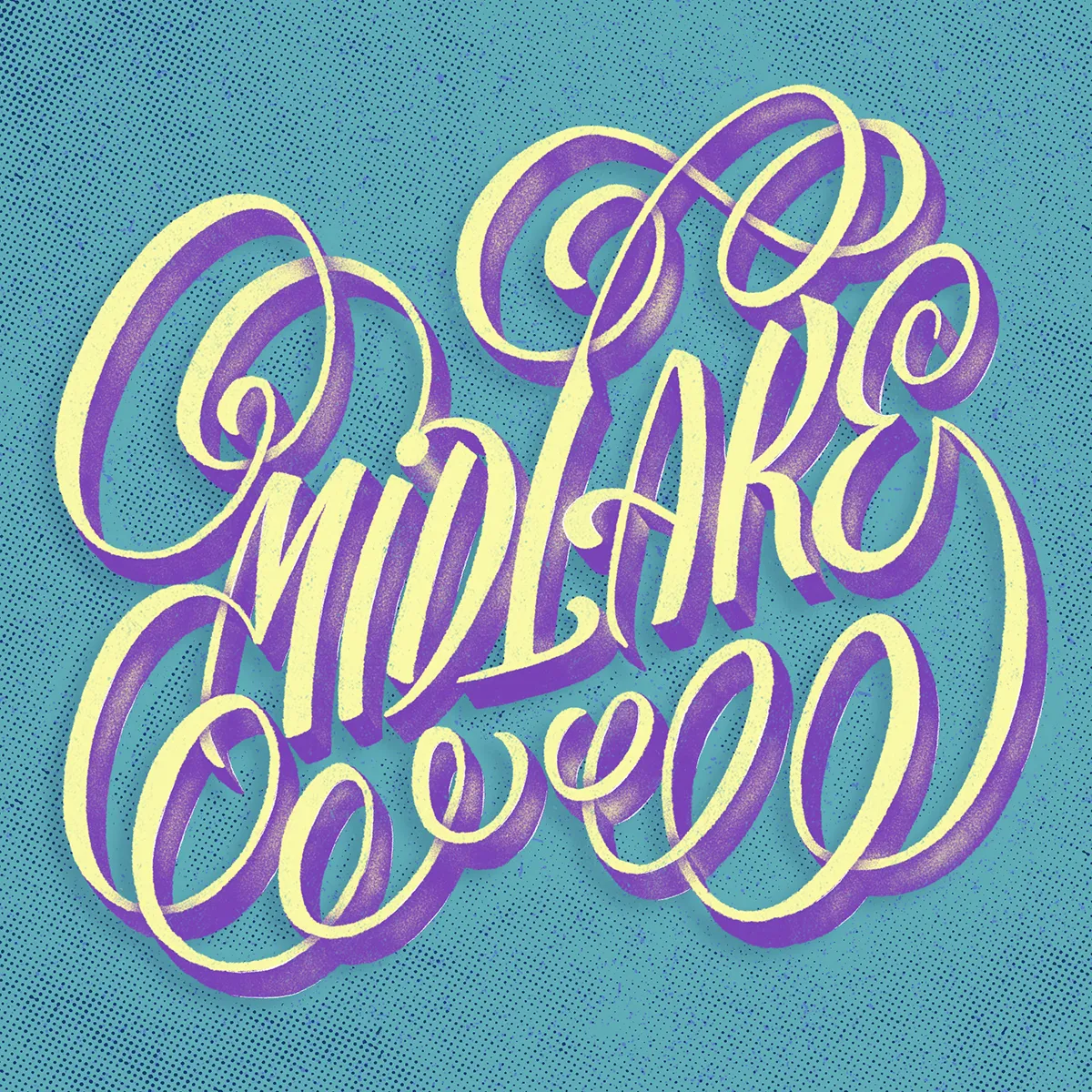 Flourishes lettering rendant hommage à Midlake