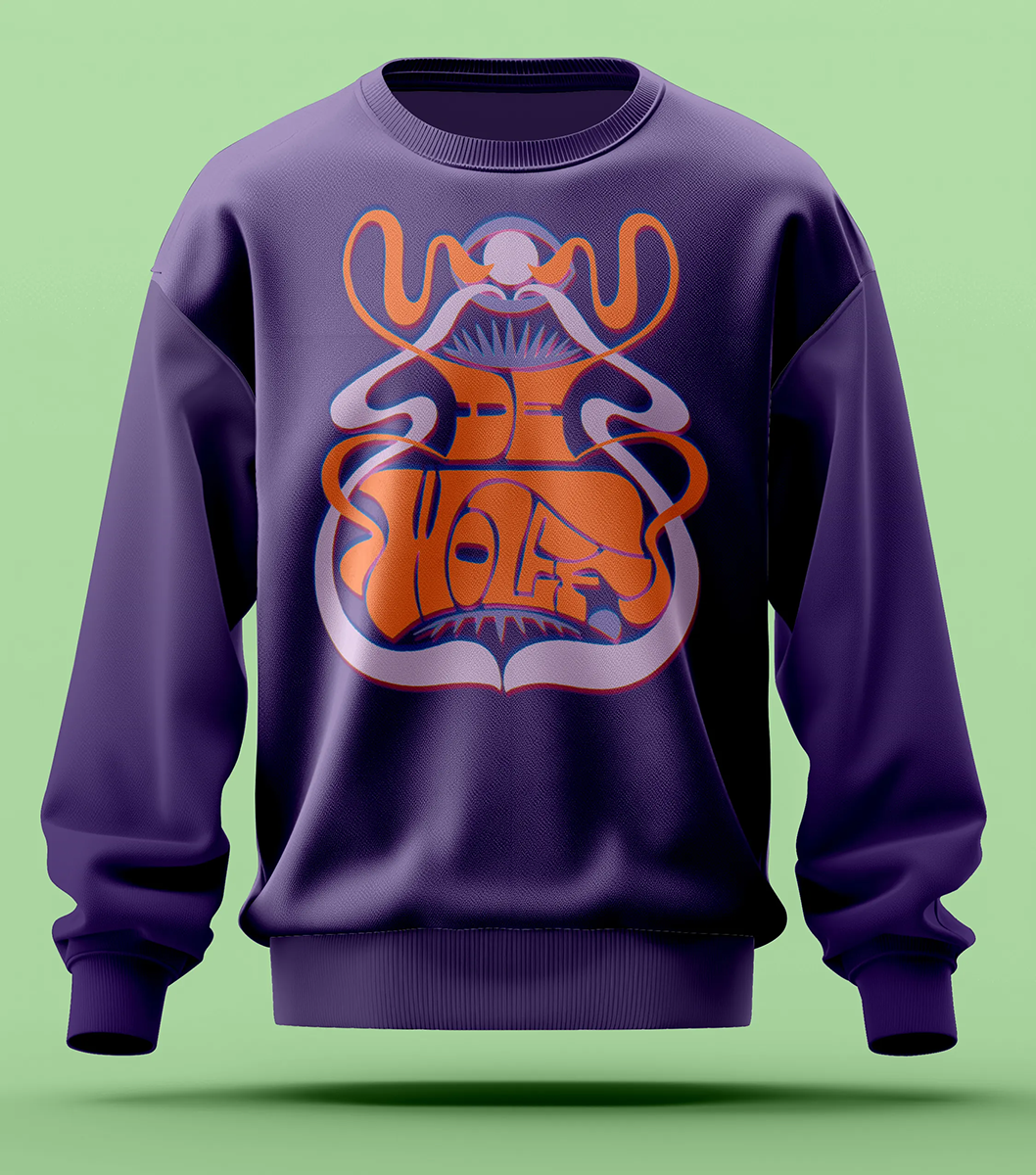 Sweat-shirt portant le lettrage rendant hommage à De Wolff.
