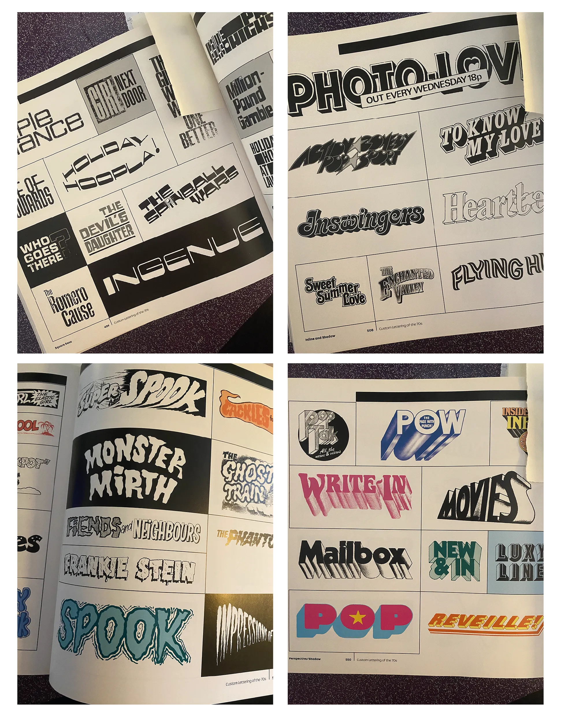 Pages-Custom-Lettering-60s-70s-Ryan-Hugues Quelques pages extraites du livre sur le lettering "Custom Lettering of the 60 and 70s" de Rian Hugues.